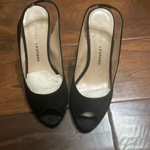 Chinese laundry black suede leather heels